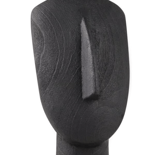 Escultura Decorativa Face em Poliresina Preto Mart