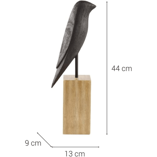 Escultura Decorativa Pássaro Em Poliresina G 44cm