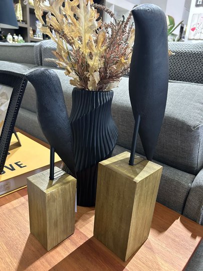 Escultura Decorativa Pássaro Em Poliresina P 34CM