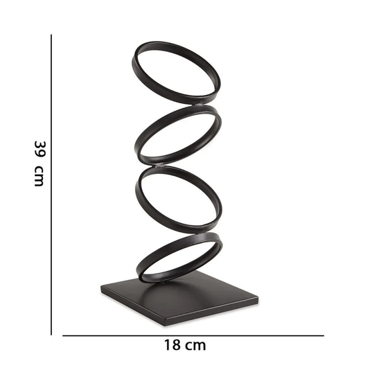 Escultura Decorativa Preta Em Metal Mart