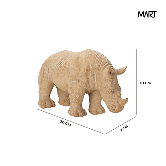 Escultura Decorativa Rinoceronte em Poliresina Mart 20×10cm