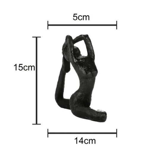 Escultura Decorativa Yoga Resina Preta 
