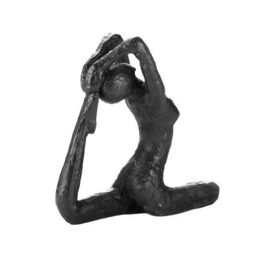 Escultura Decorativa Yoga Resina Preta 