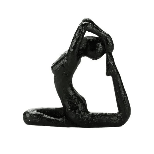 Escultura Decorativa Yoga Resina Preta 