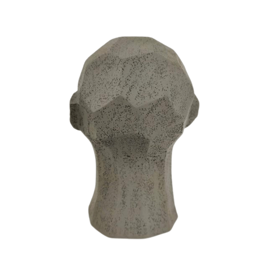 Escultura Face Decorativa Cinza Em Poliresina 17,5cm