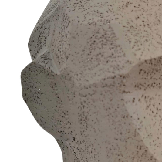 Escultura Face Decorativa Cinza Em Poliresina 17,5cm