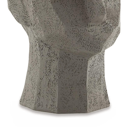 Escultura Face Decorativa Cinza Em Poliresina 17,5cm