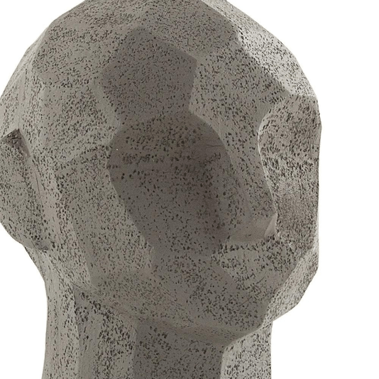 Escultura Face Decorativa Cinza Em Poliresina 17,5cm