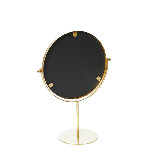 Espelho De Mesa Bancada Metal Dourado