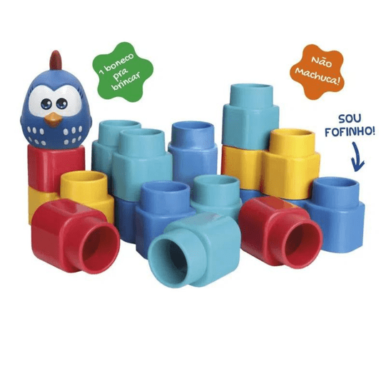 Brinquedo Fofo Blocos 15 Peças Galinha Pintadinha Mini