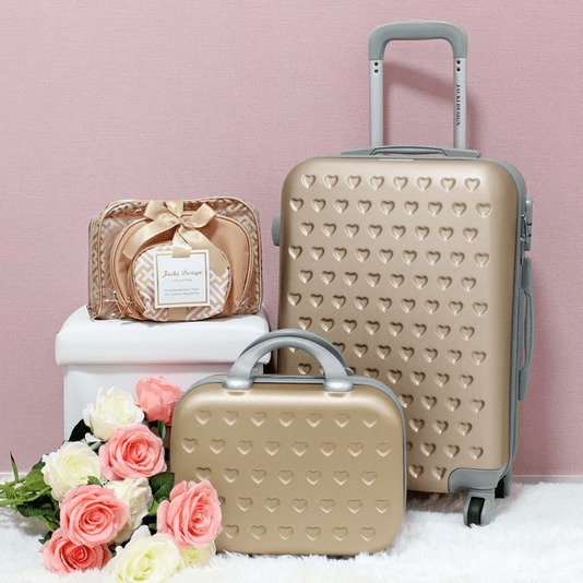 Frasqueira Necessaire De Viagem Em ABS Dourada Love