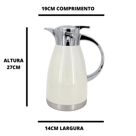 Garrafa Térmica Em Inox Studio Café Parede Dupla 1,5L Branca