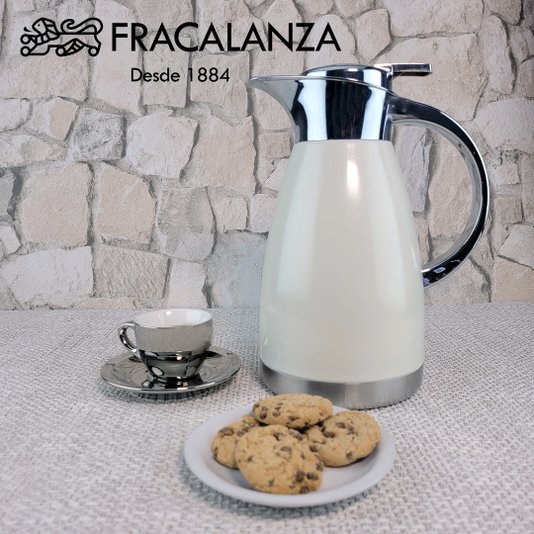 Garrafa Térmica Em Inox Studio Café Parede Dupla 1,5L Branca