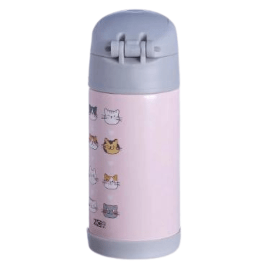 Garrafa Térmica Infantil Click Com Canudo I Love Cats 300ml