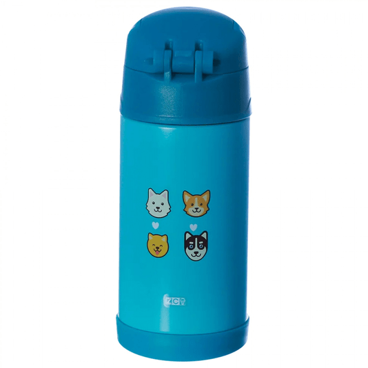Garrafa Térmica Infantil Click Com Canudo I Love Dogs 300ml