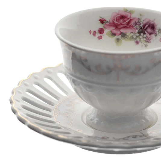 Jogo 12 Peças Para Café Em Porcelana New Bone China 80ml