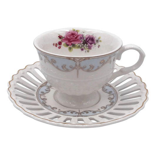 Jogo 12 Peças Para Café Em Porcelana New Bone China 80ml