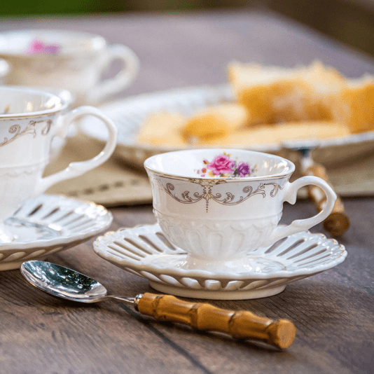 Jogo 12 Peças Para Café Em Porcelana New Bone China 80ml