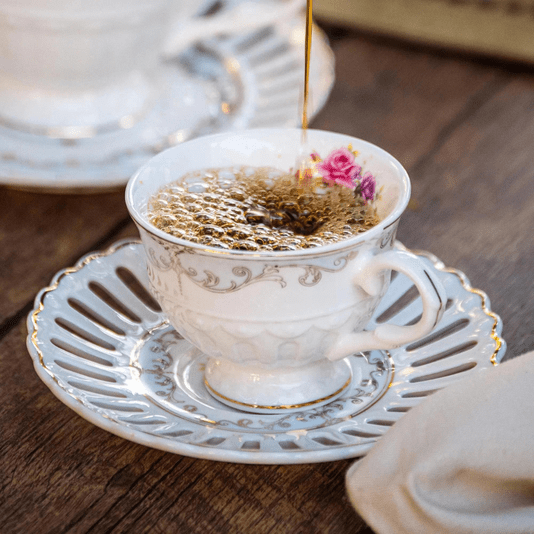 Jogo 12 Peças Para Café Em Porcelana New Bone China 80ml