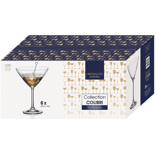 Jogo Com 6 Taças Cristal Gatro Para Martini 280ml