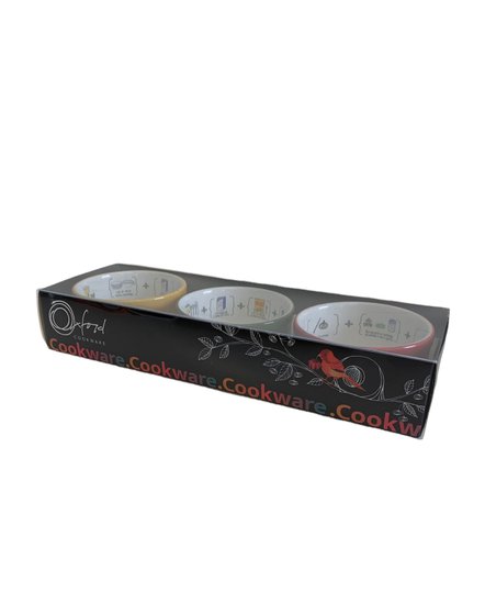 Jogo de 3 Ramequins 10x5cm 180ml Receitas De Patê Oxford