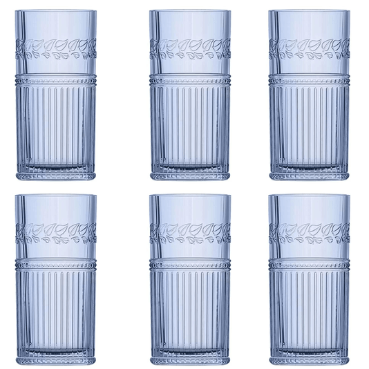 Jogo De Copos Republic Azul Luster 360 Ml Com 6 Peças Lhermitage