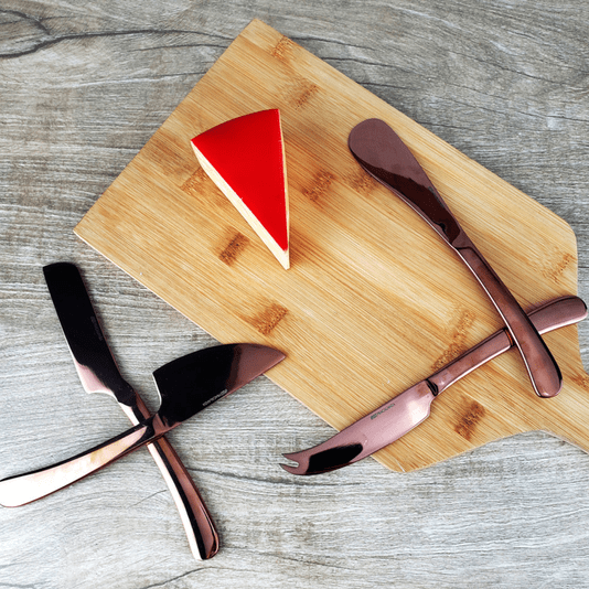 Jogo Facas Para Queijo Lorraine Com 4 Peças Inox Cobre 