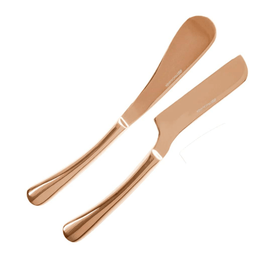 Jogo Facas Para Queijo Lorraine Com 4 Peças Inox Cobre 