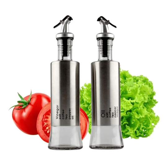 Jogo Galheteiros Cylinder Com 2 Peças Em Aço Inox 300ml
