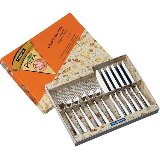 Jogo Talheres para Pizza 12 peças Aço Inox Tramontina