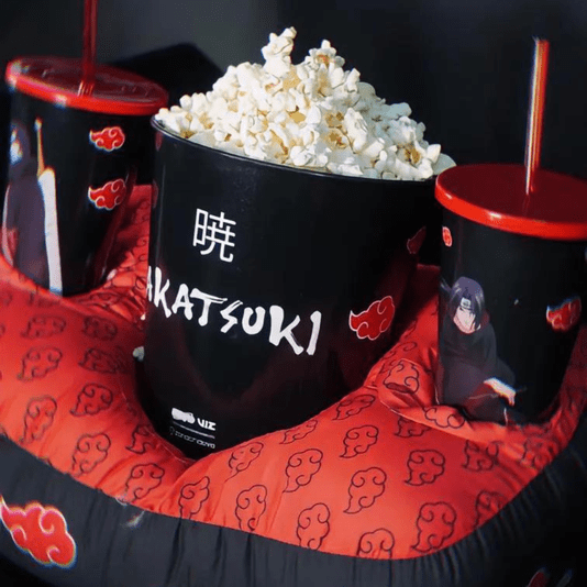 Kit Almofada Porta Pipoca Nuvens Naruto Akatsuki Anime