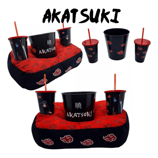 Kit Almofada Porta Pipoca Nuvens Naruto Akatsuki Anime