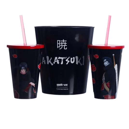 Kit Almofada Porta Pipoca Nuvens Naruto Akatsuki Anime