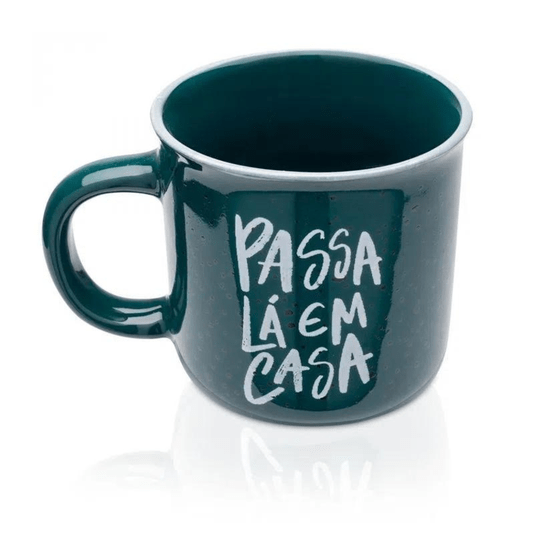 Kit Caneca Com Coador De Pano Passa Lá Em Casa