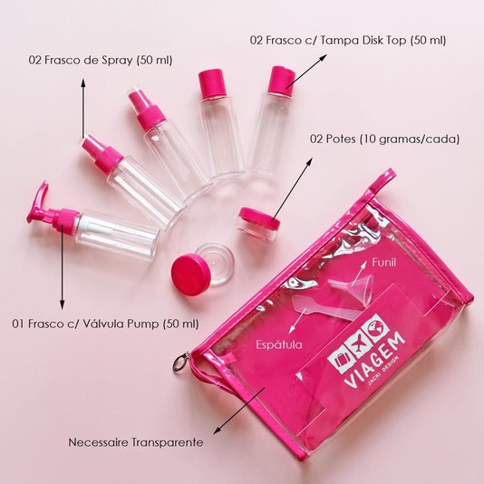 Kit de Frascos Para Viagem de 10 Peças Jacki Design

