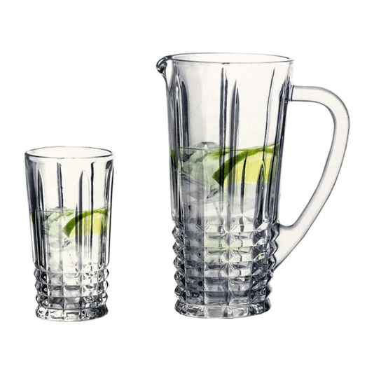 Kit Jogo Jarra De Vidro 900ml E 6 Copos de Vidro 219ml