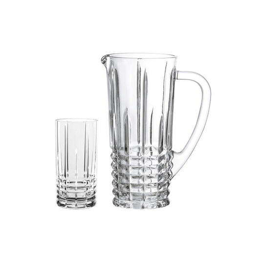 Kit Jogo Jarra De Vidro 900ml E 6 Copos de Vidro 219ml