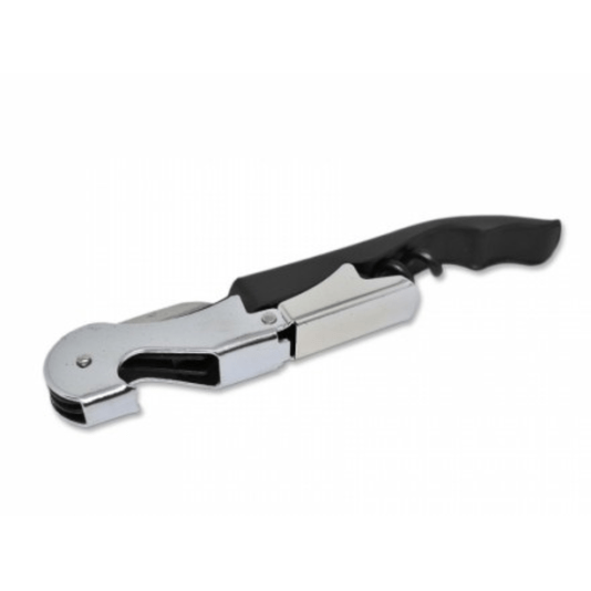 Kit Para Vinho Com 5 Peças Metal Estojo De Couro 