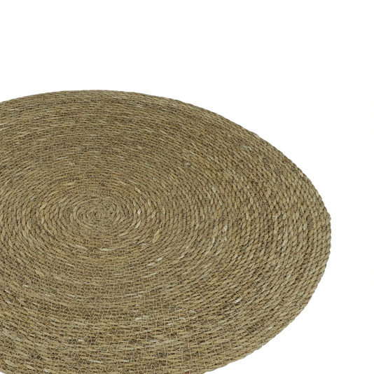 Lugar Americano Redondo Em Fibra Natural Com 8 Peças 40cm