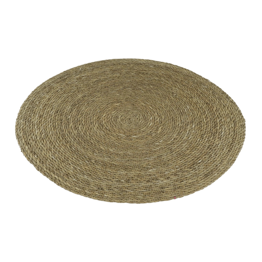 Lugar Americano Redondo Em Fibra Natural Com 8 Peças 40cm
