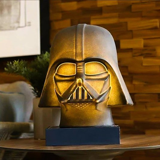 Luminária Abajur Darth Vader Star Wars Com Lâmpada Led