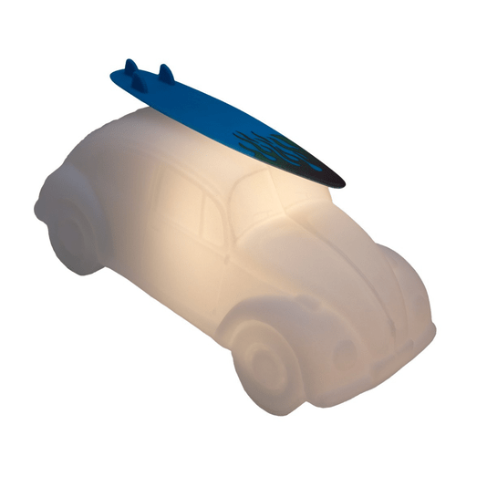 Luminária Abajur Fusca Branco Com Prancha Lâmpada Led