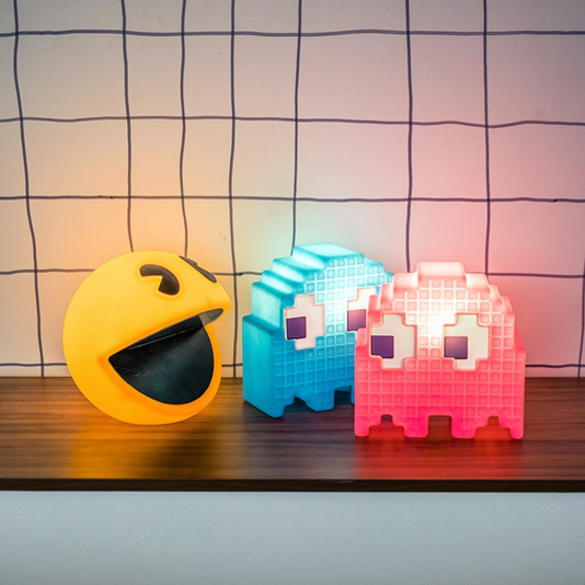 Luminária Abajur Pacman Com Lâmpada Led