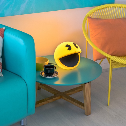 Luminária Abajur Pacman Com Lâmpada Led