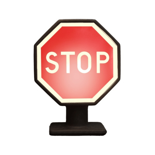 Luminária Abajur Placa Stop Com Lâmpada Led