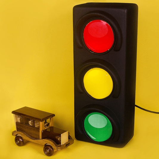 Luminária Abajur Sinaleira Com Lâmpada Led