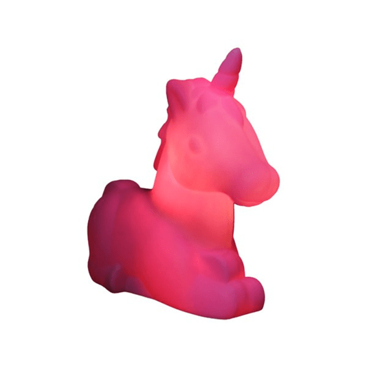 Luminária Abajur Unicórnio Rosa Com Lâmpada Led
