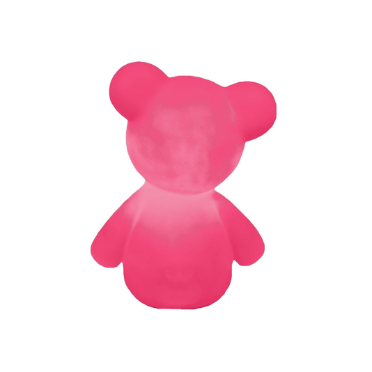 Luminária Abajur Urso Teddy Rosa Com Lâmpada Led