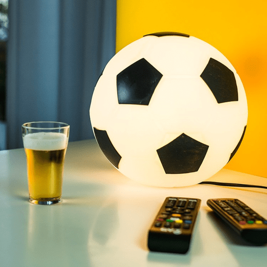 Luminária Bola Futebol Branca E Preta Com Lâmpada Led
