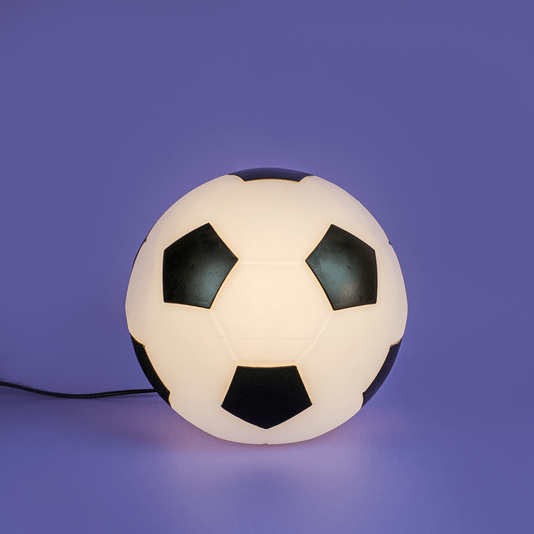 Luminária Bola Futebol Branca E Preta Com Lâmpada Led
